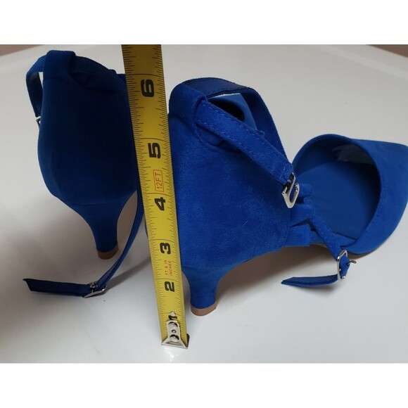 Shein Women's Royal Blue Pointed Toe Ankle Strap Sz 39 Faux Suede New W/O Box - Picture 5 of 11